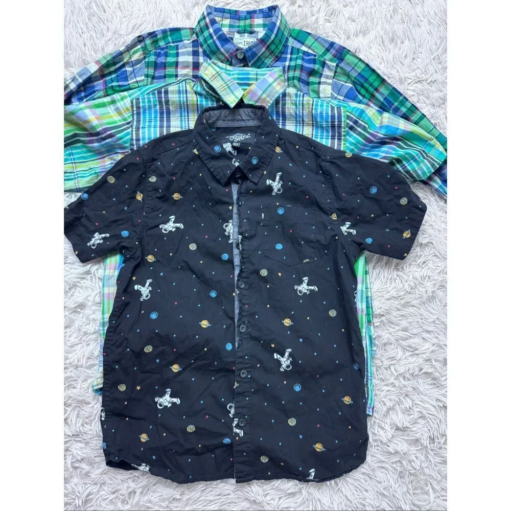 3 piece boys button down plaid shirt bundle size 10-12 by The Children’s Place,